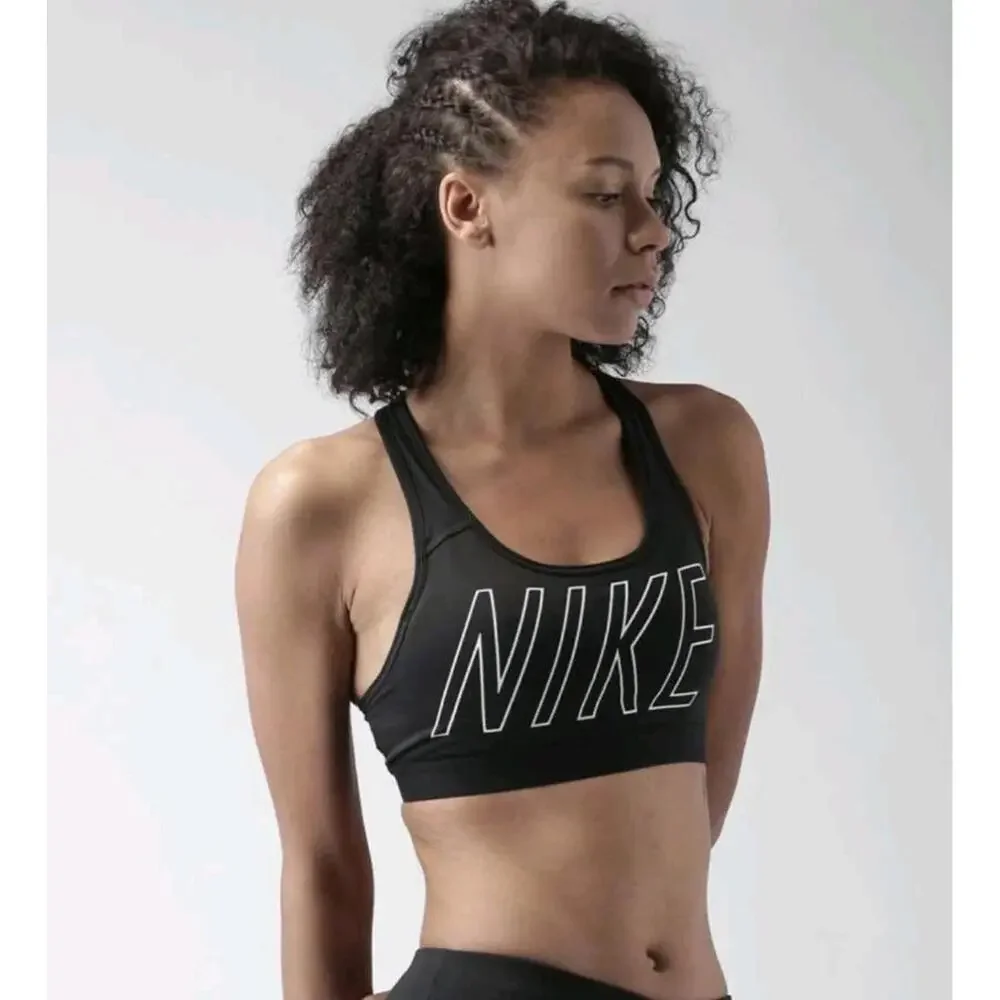 Nike Pro Classic Padded Sports Bra Black Size M - Picture 2 of 6